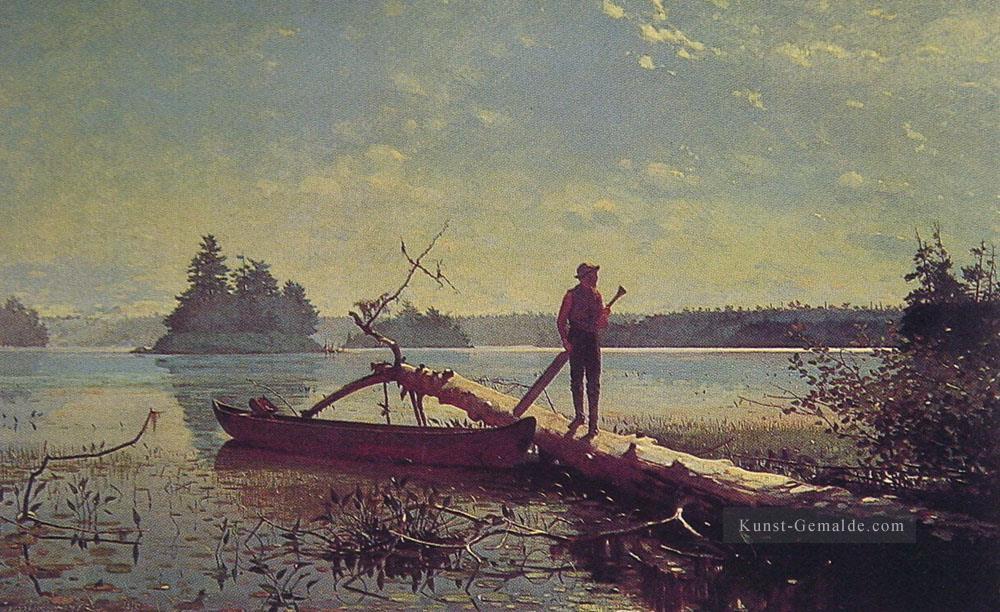 Ein Adirondack See Realismus Marinemaler Winslow Homer Ölgemälde